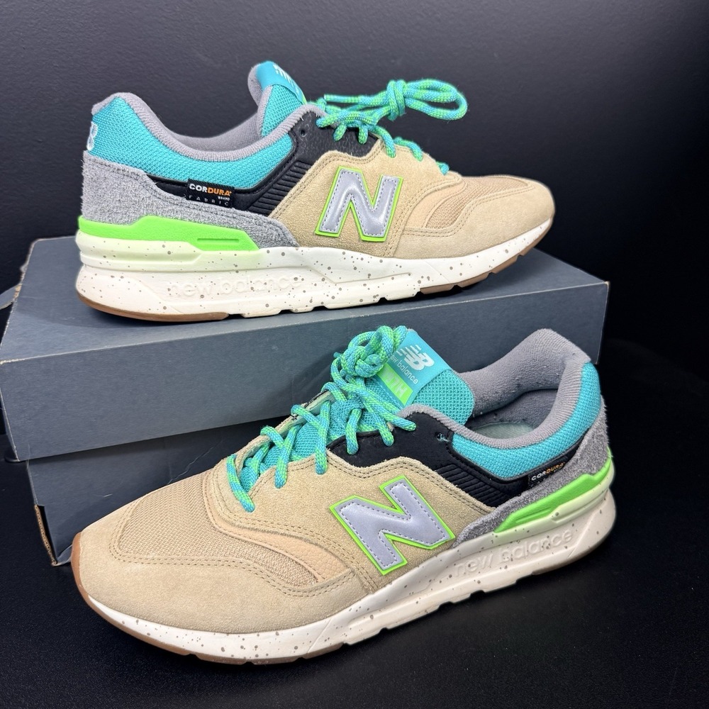 New Balance 997H Sneaker Mens 10 Tan Teal Green Cordura Streetwear CM997HJO - Picture 2 of 16